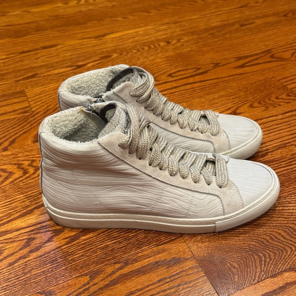 P448 Star White Zebra‎ Hightop Sneaker size EU 39 US 9 EUC - Picture 4 of 11